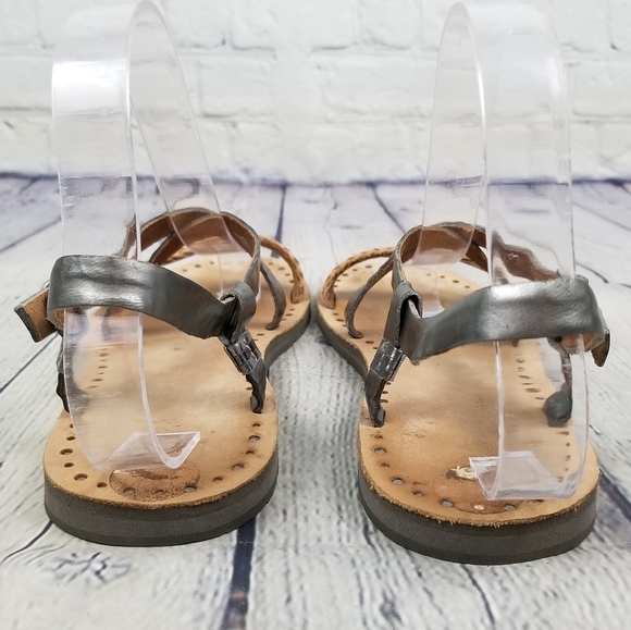 UGG | Jordyne metallic silver & braided strappy sandals - Picture 7 of 9